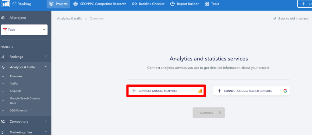 Connecting Google Analytics